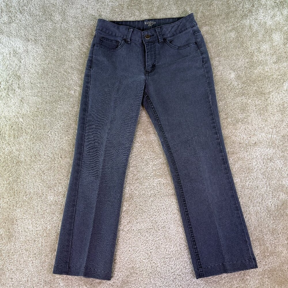 Riders by LEE Jeans Womens 10P PETITE Black Denim Hemmed Straight 30x25 E504